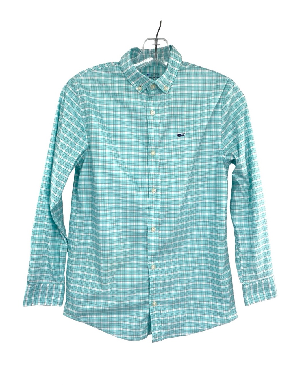 Vineyard Vines On The Go Performance Plaid  Button Up Shirt Boys Size Medium